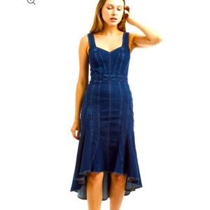 NWT TRACTR SMALL Blue Denim Dress